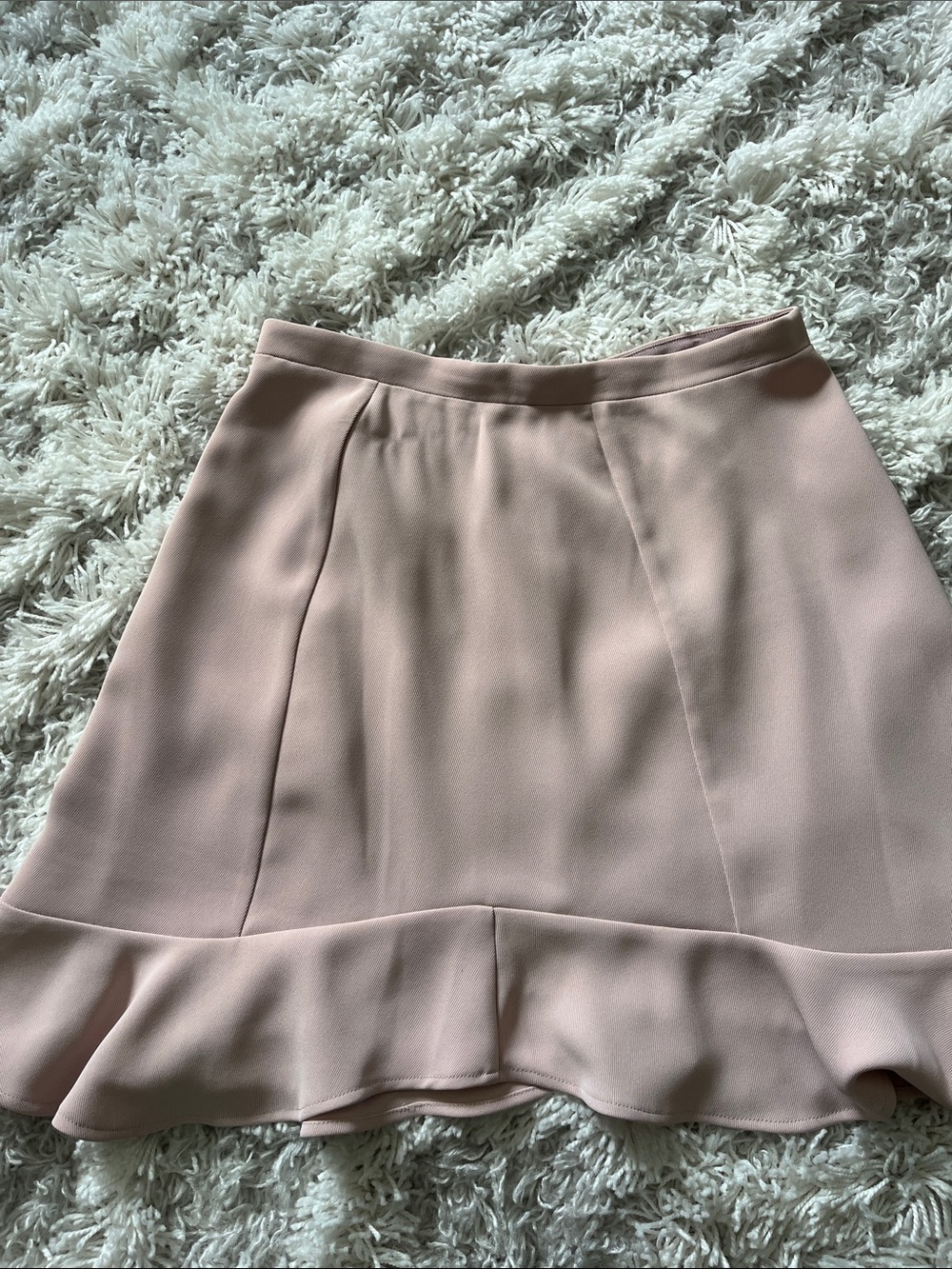 J. Crew Blush Cream Ruffle-Hem A-Line Skirt